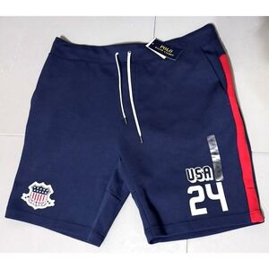 Polo Ralph Lauren Shorts XXL 9 Double Knit Olympics Team USA 24 New Blue Mens